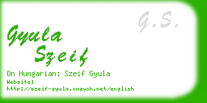 gyula szeif business card